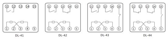 DL-43繼電器內(nèi)部端子外引接線圖