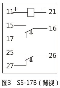 SS-17B型時間繼電器背后接線圖及外引接線圖片