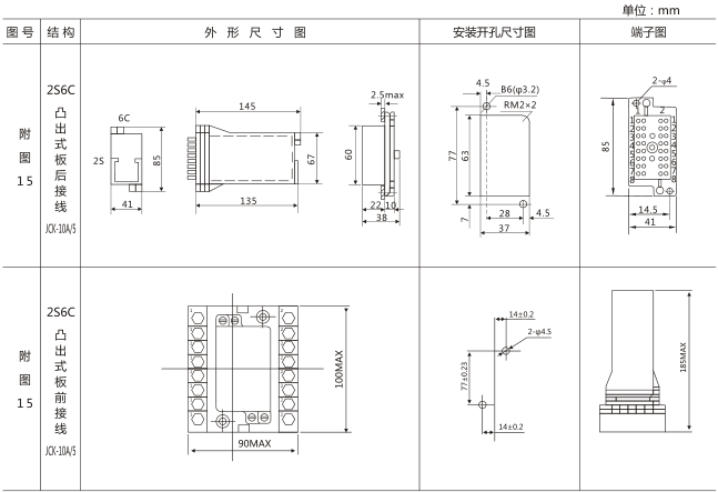 SS-17B型時間繼電器外形及開孔尺寸圖片