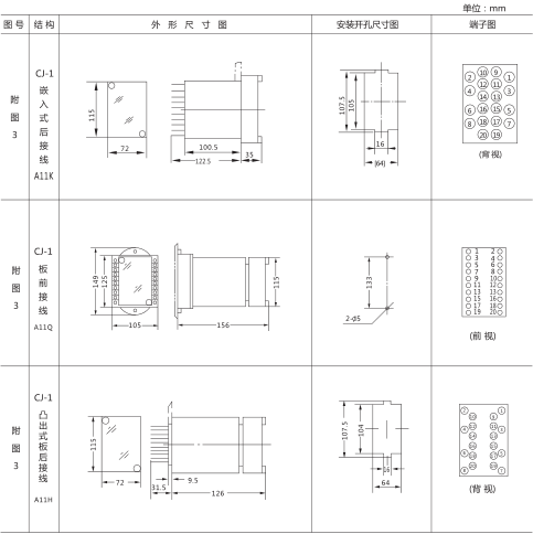 SS-61時(shí)間繼電器外形及開(kāi)孔尺寸圖片