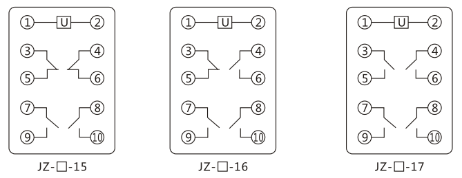 JZY（J)-209X靜態(tài)中間繼電器內(nèi)部接線圖及外引接線圖