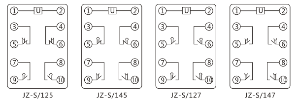 JZ-S/325靜態(tài)可調(diào)延時中間繼電器內(nèi)部接線圖及外引接線圖